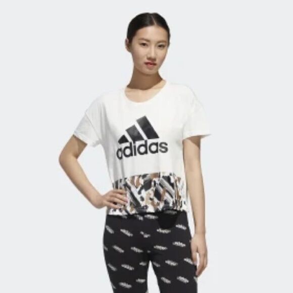 Adidas Oversized Cropped Tee - Picture 1 of 7